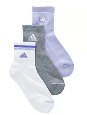 adidas Women's 3-Pk Cushioned Climacool Sport High Quarter Socks Shoe Size 5-10